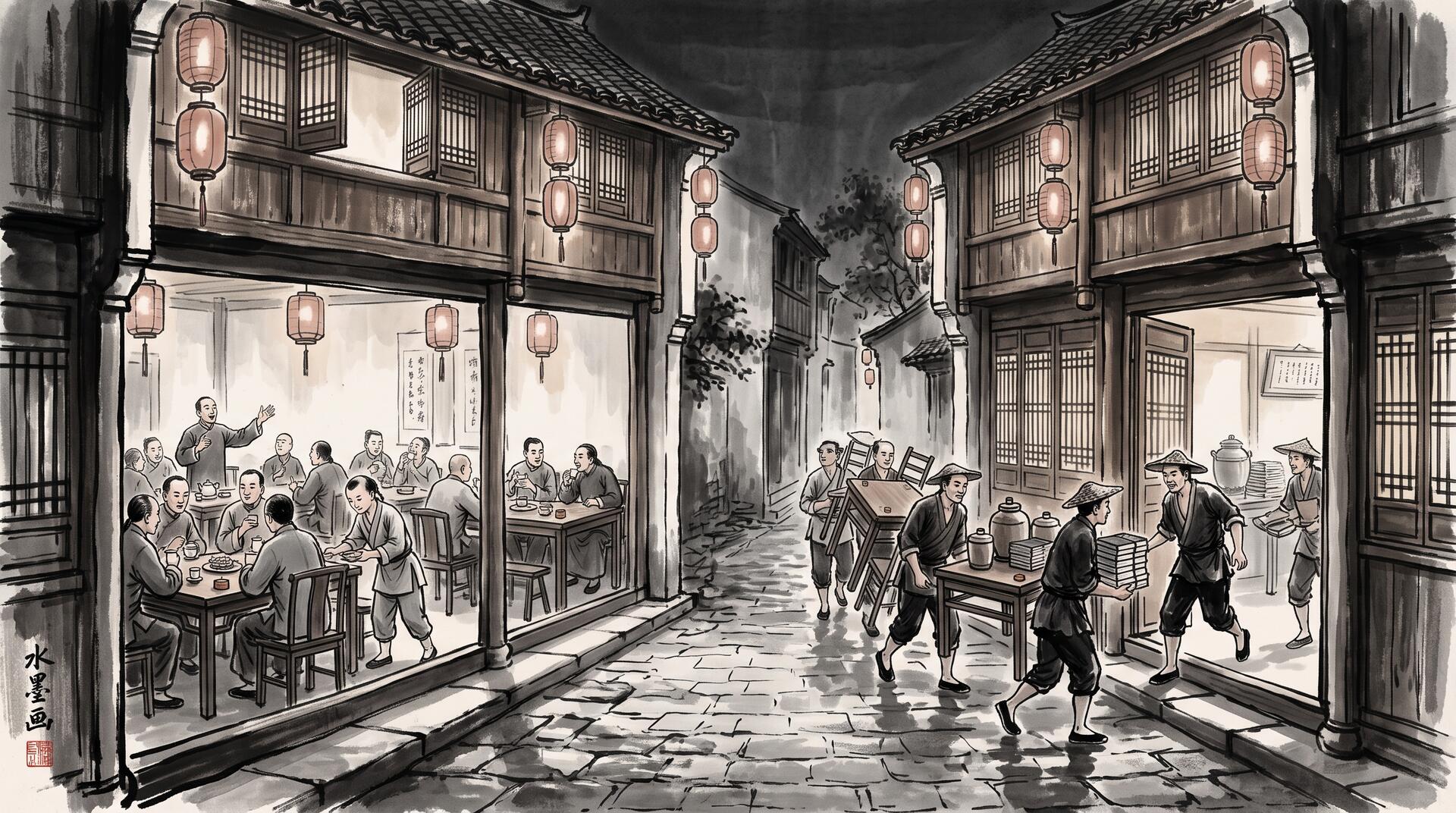 Illustration: Moving the Teahouse While the Guests Are Still Drinking
