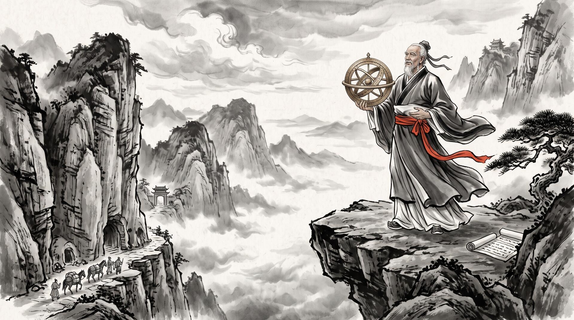 Illustration: The Ledgerless Granary and the Nine-Palace Astrolabe
